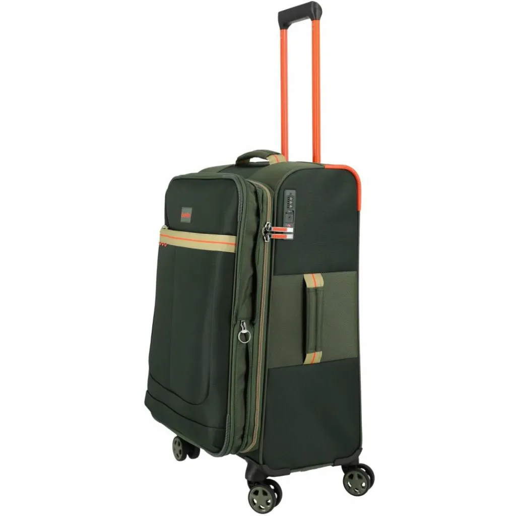 Travelite Weichgepäck|4-Rollen Koffer<Color Craze 4 Rollen Trolley M 66 cm mit Dehnfalte oliv