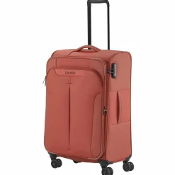 Clearance Travelite Croatia 4 Rollen Kofferset 3-teilig mit Dehnfalte koralle