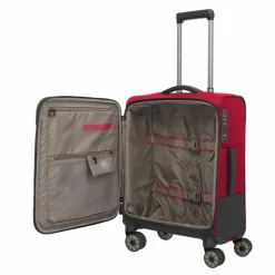 Travelite Weichgepäck Kabinengepäck|4-Rollen Kabinentrolleys<Crosslite 5.0 4 Rollen Kabinentrolley S 55 cm Laptopfach red