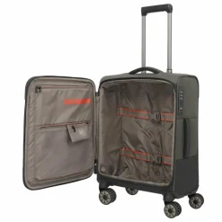 Clearance Travelite Crosslite 5.0 4 Rollen Kabinentrolley S 55 cm Laptopfach oliv