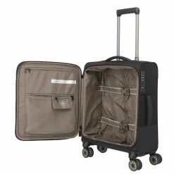 Travelite Weichgepäck Kabinengepäck|4-Rollen Kabinentrolleys<Crosslite 5.0 4 Rollen Kabinentrolley S 55 cm Laptopfach schwarz
