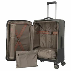 Travelite Weichgepäck|4-Rollen Koffer<Crosslite 5.0 4 Rollen Trolley M 66 cm mit Dehnfalte oliv