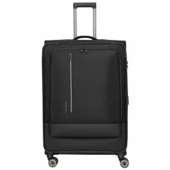 Travelite Weichgepäck|4-Rollen Koffer<Crosslite 4 Rollen Trolley XL 81 cm mit Dehnfalte schwarz
