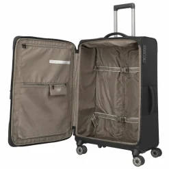 Travelite Weichgepäck|4-Rollen Koffer<Crosslite 4 Rollen Trolley XL 81 cm mit Dehnfalte schwarz