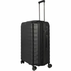 Travelite Hartgepäck|4-Rollen Koffer<Mooby 4 Rollen Trolley M 66 cm mit Dehnfalte schwarz