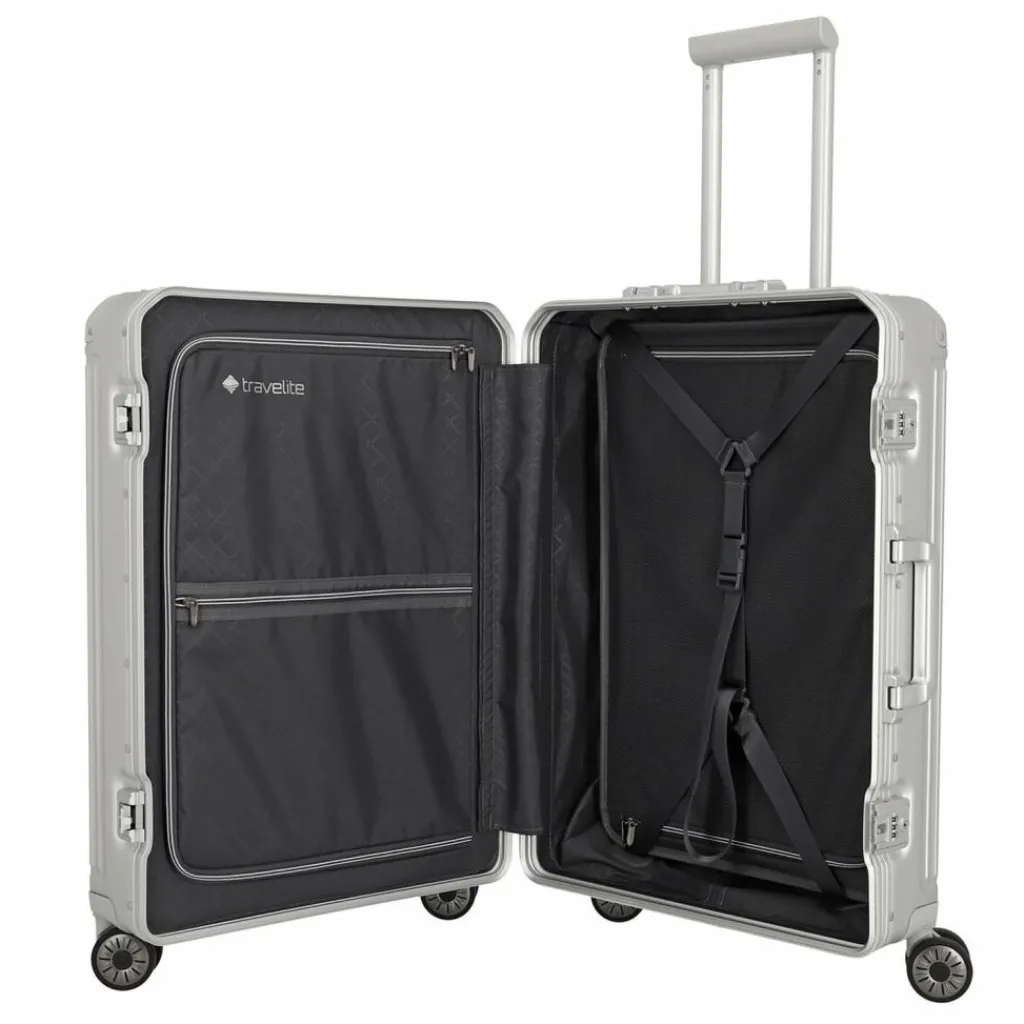 Travelite Hartgepäck|4-Rollen Koffer<Next 4-Rollen Trolley 67 cm silber2