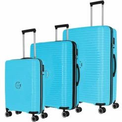 Travelite Orbita 4 Rollen Kofferset 3-teilig mit Dehnfalte türkis
