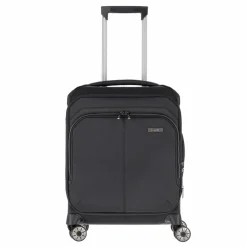 Travelite Weichgepäck Kabinengepäck|4-Rollen Kabinentrolleys<Priima 4 Rollen Kabinentrolley 55 cm mit Dehnfalte schwarz