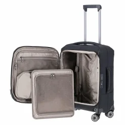 Travelite Weichgepäck Kabinengepäck|4-Rollen Kabinentrolleys<Priima 4 Rollen Kabinentrolley 55 cm mit Dehnfalte schwarz