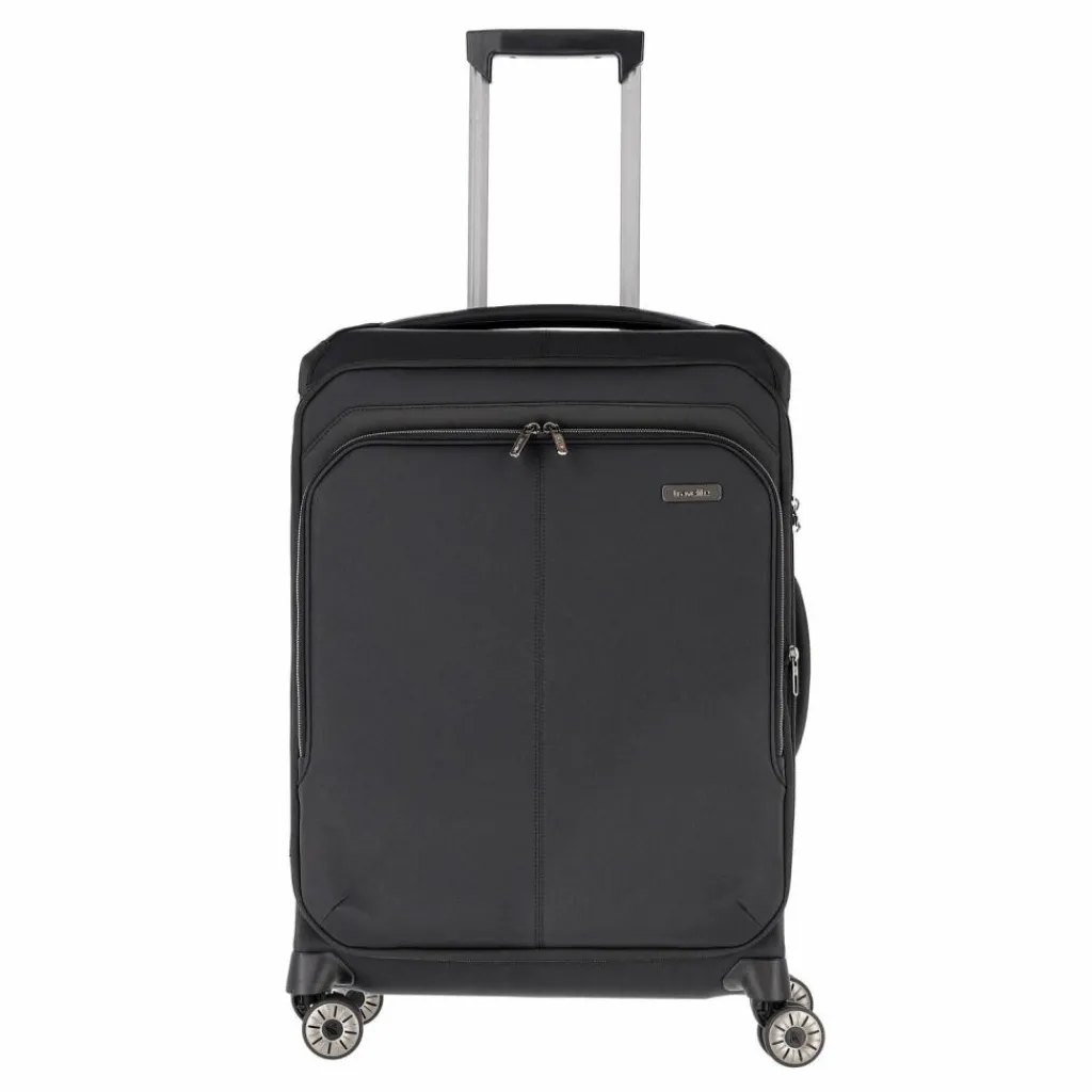 Outlet Travelite Priima 4 Rollen Trolley 68 cm mit Dehnfalte schwarz