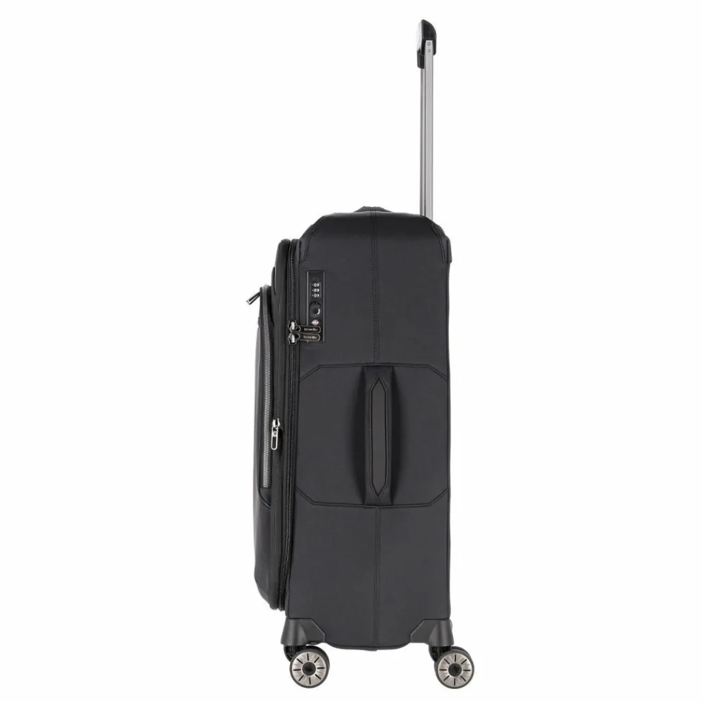 Outlet Travelite Priima 4 Rollen Trolley 68 cm mit Dehnfalte schwarz