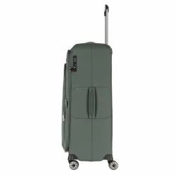 Travelite Weichgepäck|4-Rollen Koffer<Priima 4 Rollen Trolley 79 cm mit Dehnfalte oliv