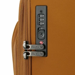 Travelite Weichgepäck|4-Rollen Koffer<Priima 4 Rollen Trolley L 79 cm mit Dehnfalte curry