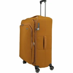 Travelite Weichgepäck|4-Rollen Koffer<Priima 4 Rollen Trolley L 79 cm mit Dehnfalte curry