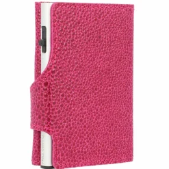 Tru Virtu Visitenkartenetuis<Click & Slide Kreditkartenetui Geldbörse RFID Leder 6,5 cm fuchsia-silver