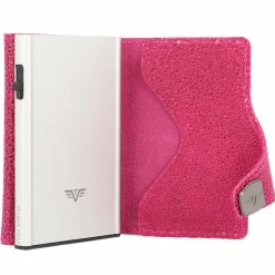 Tru Virtu Visitenkartenetuis<Click & Slide Kreditkartenetui Geldbörse RFID Leder 6,5 cm fuchsia-silver