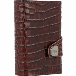 Tru Virtu Visitenkartenetuis<Click & Slide Kreditkartenetui Geldbörse RFID Leder 6,5 cm brown-silver