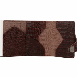 Tru Virtu Visitenkartenetuis<Click & Slide Kreditkartenetui Geldbörse RFID Leder 6,5 cm brown-silver