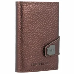 Hot Tru Virtu Click & Slide Kreditkartenetui RFID Leder 6,5 cm metallic-brown