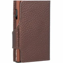 Hot Tru Virtu Click & Slide Kreditkartenetui RFID Leder 6,5 cm metallic-brown