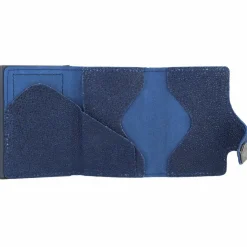 Tru Virtu Visitenkartenetuis<Click & Slide Kreditkartenetui Geldbörse RFID Leder 6,5 cm blue-titan