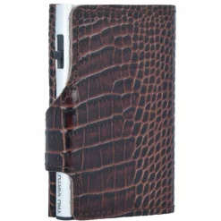 Clearance Tru Virtu Click & Slide Kreditkartenetui Geldbörse RFID Leder 6,5 cm Aluminium Core silver