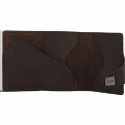 Best Tru Virtu Click & Slide Kreditkartenetui Geldbörse RFID Leder 6,5 cm brown-silver