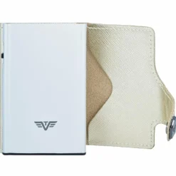 Outlet Tru Virtu Click & Slide Kreditkartenetui Geldbörse RFID Leder 6,5 cm Aluminium Core silver
