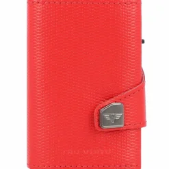 Best Tru Virtu Click & Slide Kreditkartenetui Geldbörse RFID Leder 6,5 cm coral-silver