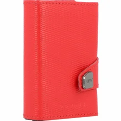 Best Tru Virtu Click & Slide Kreditkartenetui Geldbörse RFID Leder 6,5 cm coral-silver