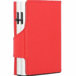 Best Tru Virtu Click & Slide Kreditkartenetui Geldbörse RFID Leder 6,5 cm coral-silver