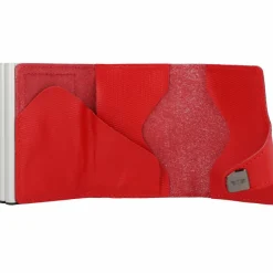 Best Tru Virtu Click & Slide Kreditkartenetui Geldbörse RFID Leder 6,5 cm coral-silver