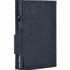 Tru Virtu Click & Slide Sting Kreditkartenetui Geldbörse Leder 6,5 cm Aluminium Core black