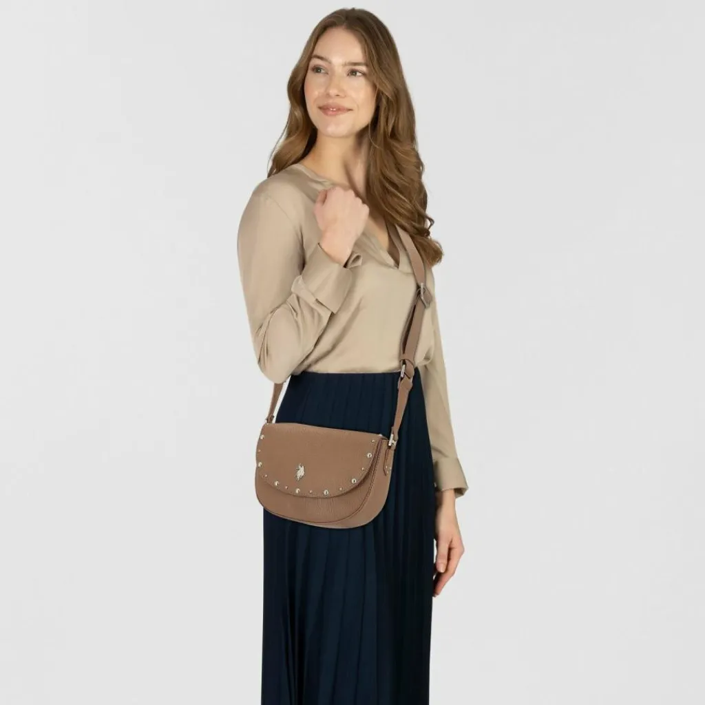 New U.S. Polo Assn. Upton Schultertasche 23 cm taupe