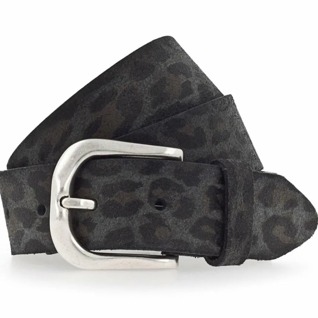 Vanzetti Damengürtel<Gürtel Leder anthrazit grau-schwarz