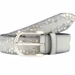 Vanzetti Damengürtel<Nietengürtel Leder hellgrau