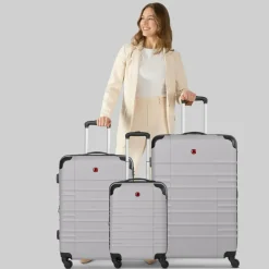 Best Wenger Amplar Evo 4 Rollen Kofferset 3-teilig mit Dehnfalte cloud