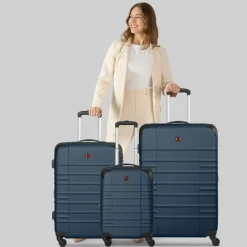 Wenger Koffersets Als Hartgepäck|Koffersets 3-Teilig<Amplar Evo 4 Rollen Kofferset 3-teilig mit Dehnfalte navy blue
