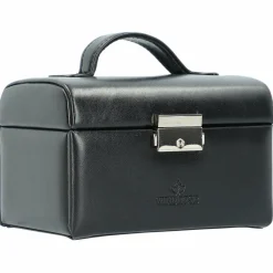 Windrose Schmuckkästen<Merino Schmuckkoffer 15 cm schwarz