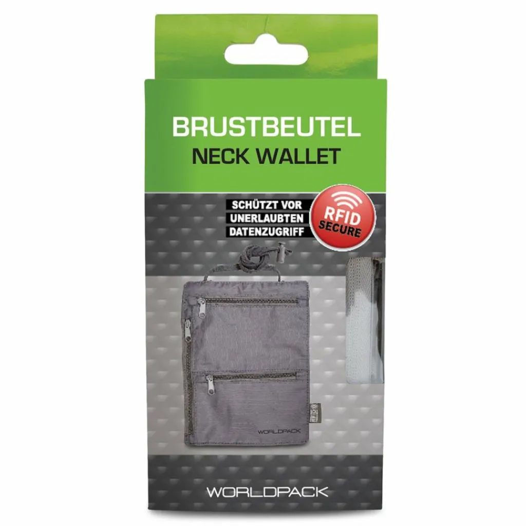 Worldpack Brustbeutel<Brustbeutel RFID Schutz 15 cm hellgrau