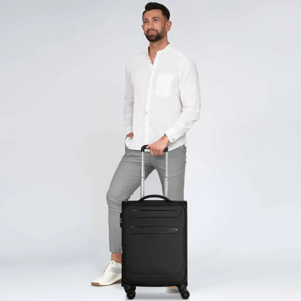 Worldpack Weichgepäck Kabinengepäck|4-Rollen Kabinentrolleys<Chicago 4 Rollen Kabinentrolley S 55 cm black