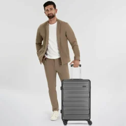 Worldpack Hartgepäck|4-Rollen Koffer<New York 2.0 4 Rollen Trolley M 67 cm black-metallic