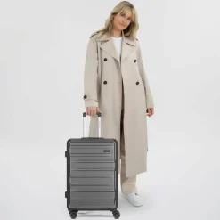 Worldpack Hartgepäck|4-Rollen Koffer<New York 2.0 4 Rollen Trolley M 67 cm black-metallic