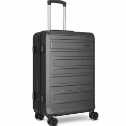 Worldpack Hartgepäck|4-Rollen Koffer<New York 2.0 4 Rollen Trolley M 67 cm black-metallic