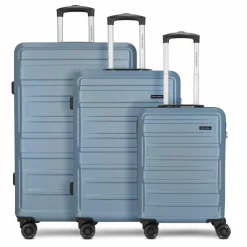 Worldpack Koffersets Als Hartgepäck|Koffersets 3-Teilig<New York 2.0 4 Rollen Kofferset 3-teilig blue-metallic