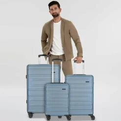 Worldpack Koffersets Als Hartgepäck|Koffersets 3-Teilig<New York 2.0 4 Rollen Kofferset 3-teilig blue-metallic