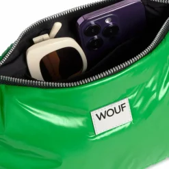 Discount Wouf Glossy Schultertasche 34 cm basil
